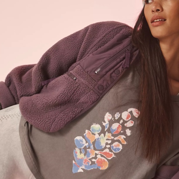 Free People Movement Hit the Slopes Fleece Jacket Blackberry - Picture 4 of 8